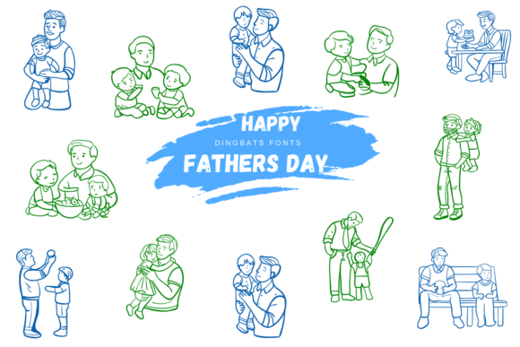 Happy Fathers Day: Dingbat Font for Heartfelt Designs