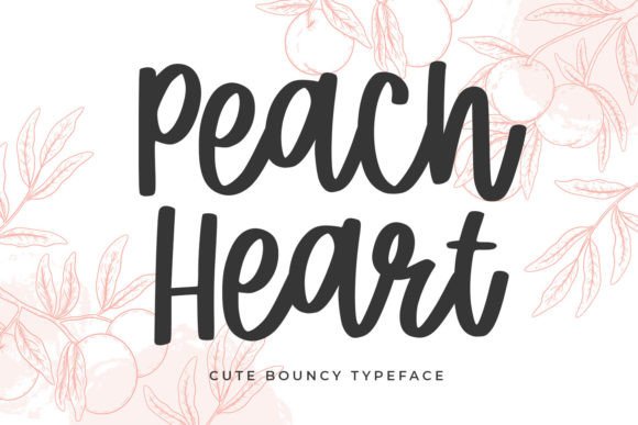 Peach Heart: A Sweet Handwritten Font for Creative Projects