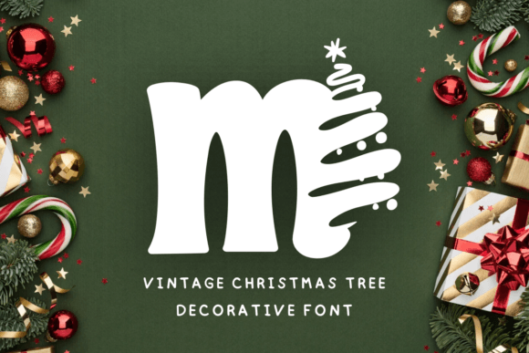 Vintage Christmas Tree: A Decorative Font for Festive Projects